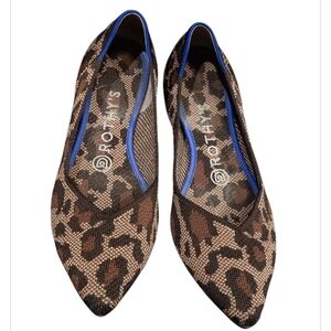 Rothy’s Retired Wildcat Leopard Print Point Flat Shoes Size 7